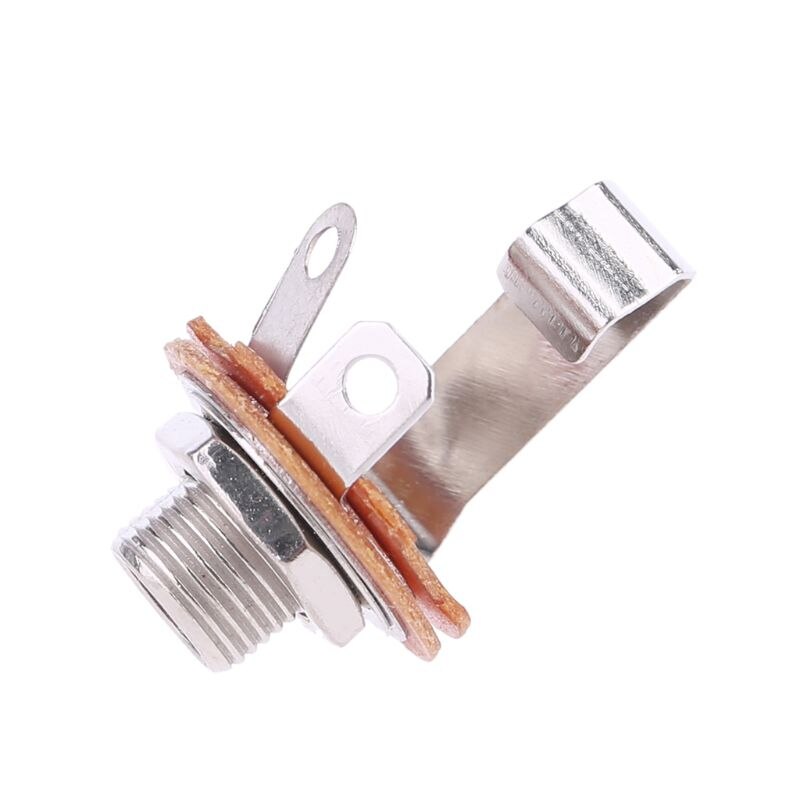 10 Pcs 1/4" 6.35mm Silver Mono Input Jack Socket Electric Guitar Bass Audio