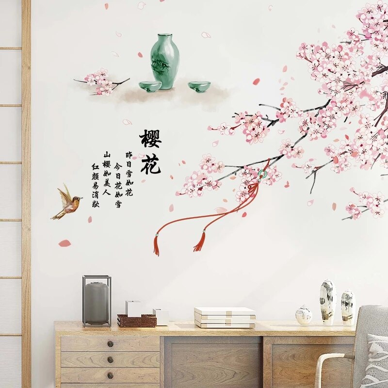 Lanterne wallstickers kinesisk stil billeder til stue dekoration teenager piger tapet soveværelse indretning hjem plakater: 04