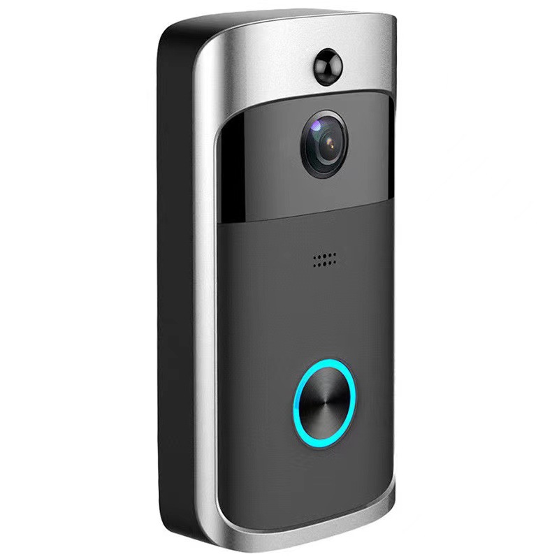 Video Doorbell Camera HD WiFi Doorbell Wireless Operated Motion Detector Audio & Speaker Night Vision for iOS&Android: black