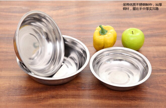 4pcs/set Stainless Steel Tray Dish Salad Hotel Tableware Fish Plate Barbecue Plate Kitchen Cooking Tool Bowl Soup Plate Canteen