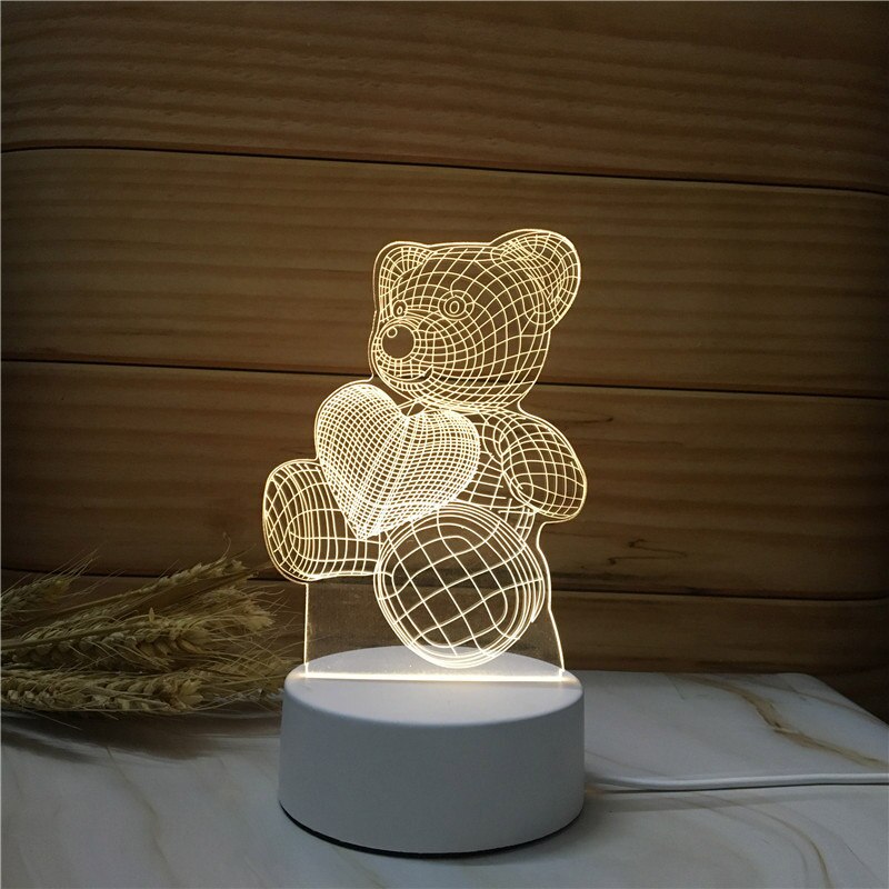 3D Led Lamp Creatieve 3D Led Night Lights Novelty Illusion Night Lamp 3D Illusion Tafellamp Voor Thuis Decoratieve Licht