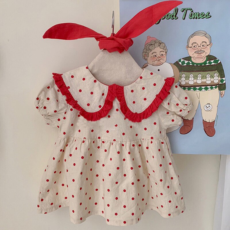 MILANCEL Baby kleidung große sisiter und wenig schwester bodys nette große schwester kleid Polka Punkt Kleinkind mädchen bodysuit: rot Kleid / 9m