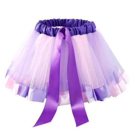 Girls Kids Tutu Skirt Petticoat Rainbow Pettiskirt Bowknot Skirt 2-6years Tutu Skirts Dancewear princess Girl clothes 20#