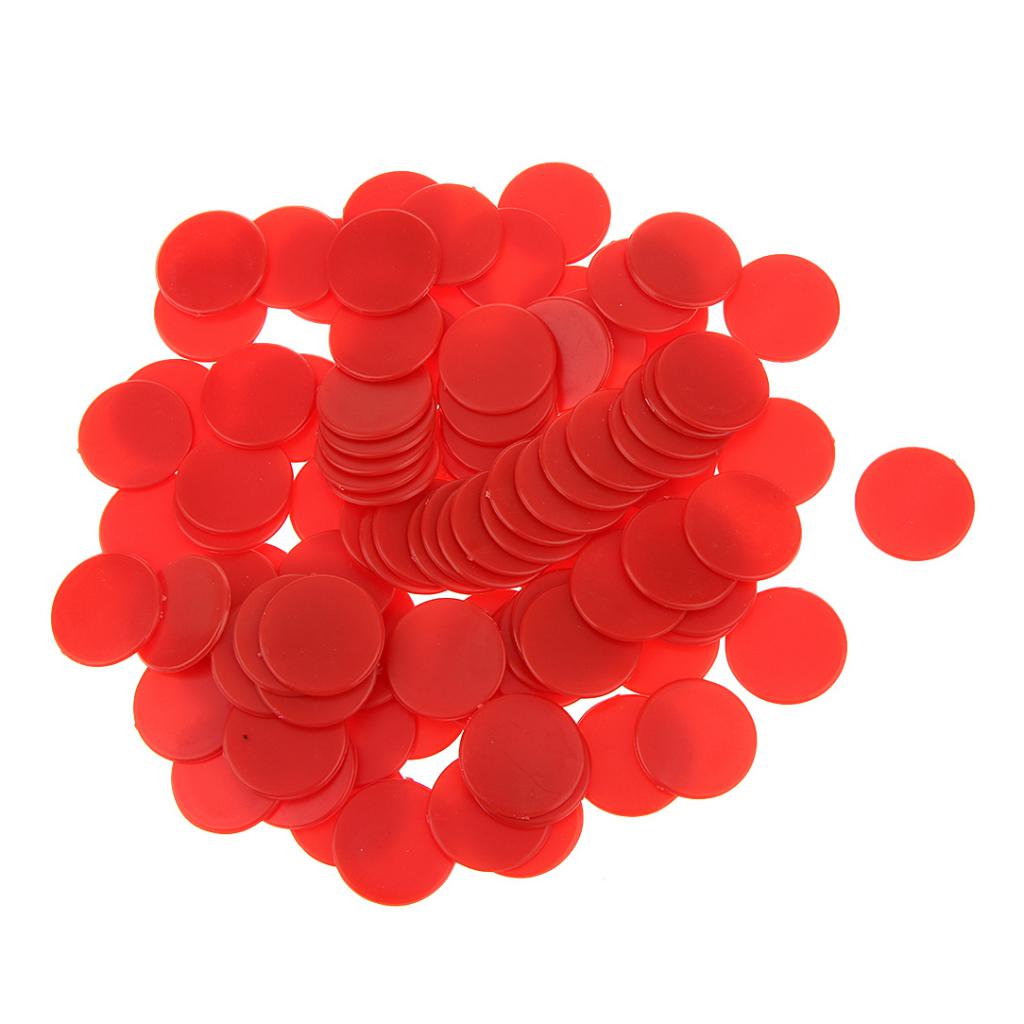 MagiDeal 200X Opaque Plastic Board Game Counters Kid Teaching Toy Red Yellow