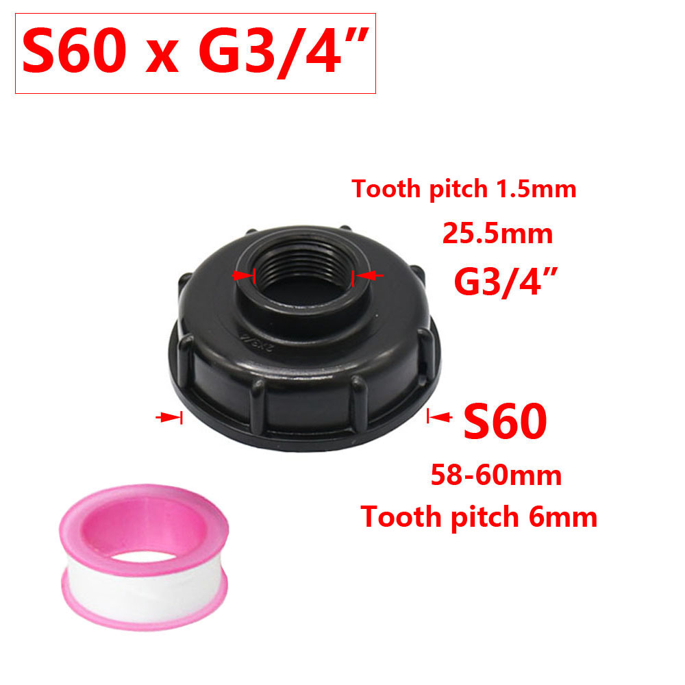 IBC Tank Tap Adapter S60X6 Coarse Thread Garden Quick Connect Faucet Alloy Tank Tap 1000 Liter Ibc Tank Accessory Valve Fitting: Gold