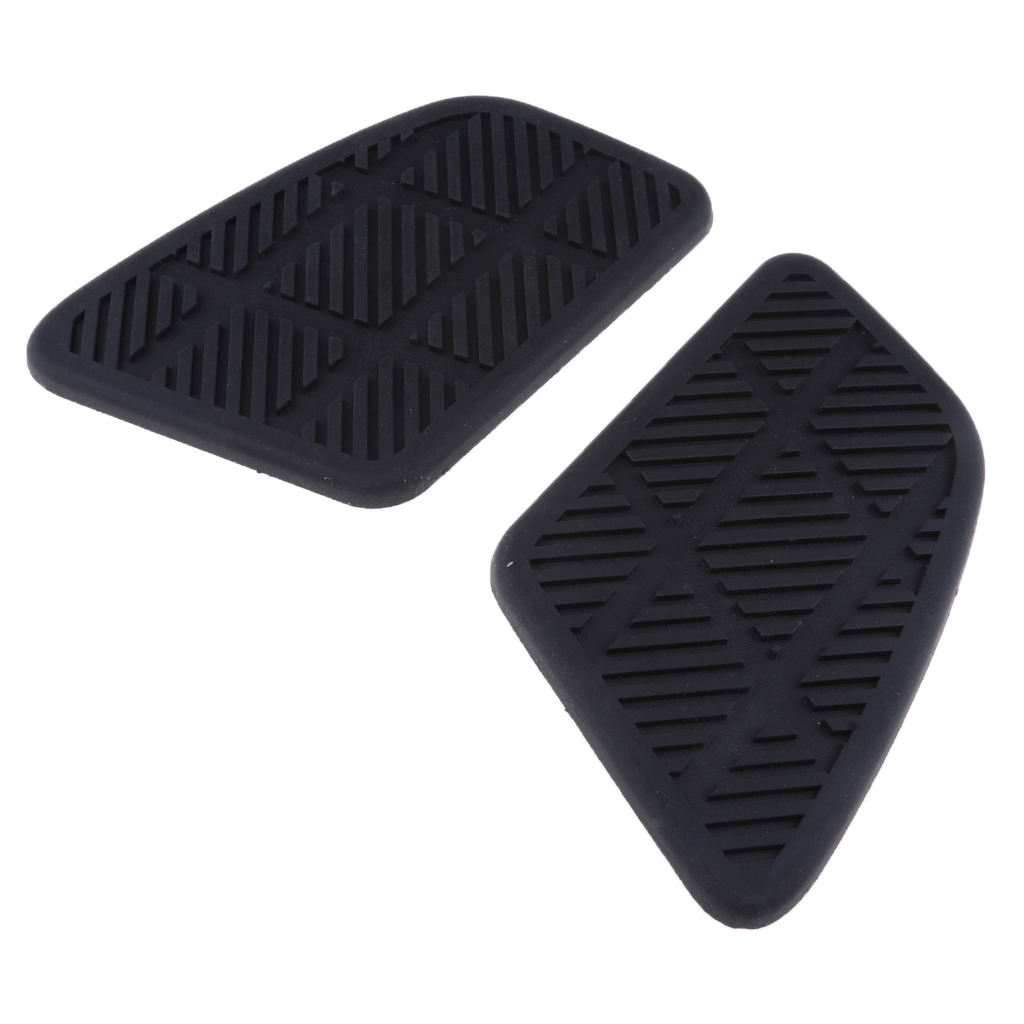 1 Pair Rubber Black Motorbike Square Fuel Tank Pads Side Gas Pads Knee Grip Stickers