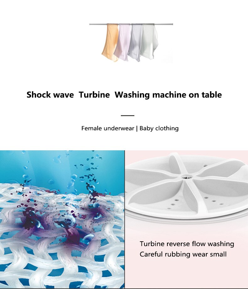 Mini Clothes Washing Machine Bucket Automatic Home Travel Underwear Washer Ultrasonic Laundry Machine Bathroom Accessories