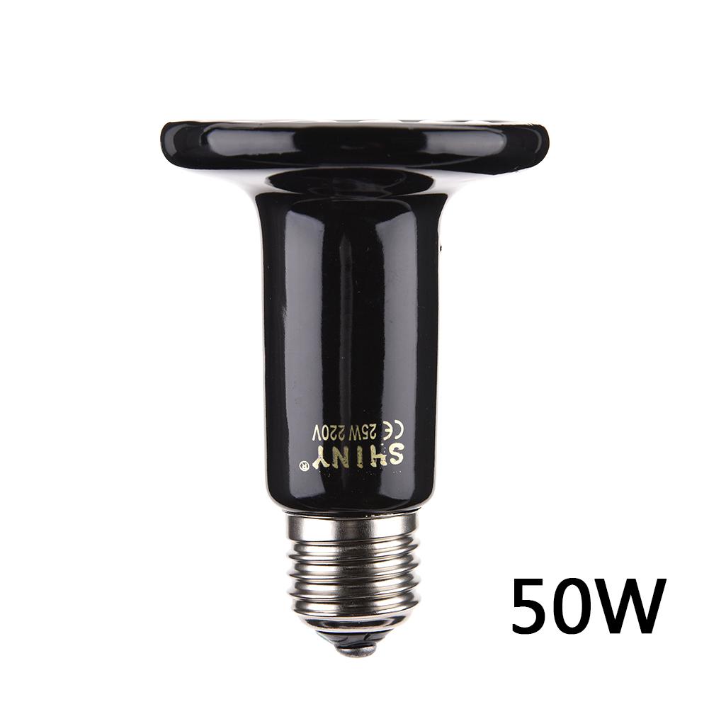 Lámpara de calefacción de cerámica infrarroja para reptiles y mascotas, lámpara de calor para mascotas, lámpara de calefacción de aislamiento cerámico, Bombilla de calor de 25/50/75/100W 220V: 50w