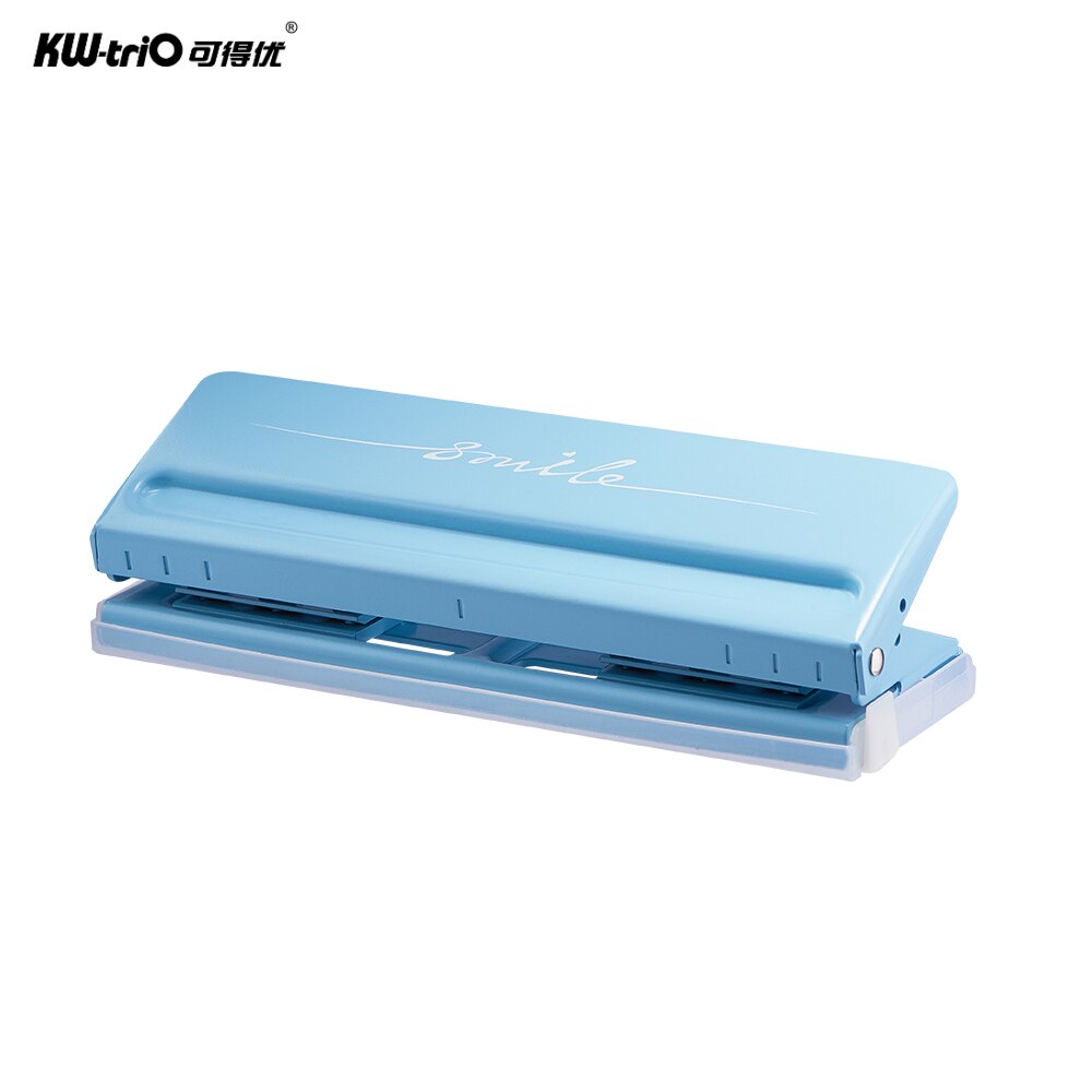 KW-trio Adjustable 6-Hole Desktop Punch Puncher with 6 Sheet Capacity Organizer Six Ring Binder for A4 A5 A6 B7 Dairy Planner: sky blue