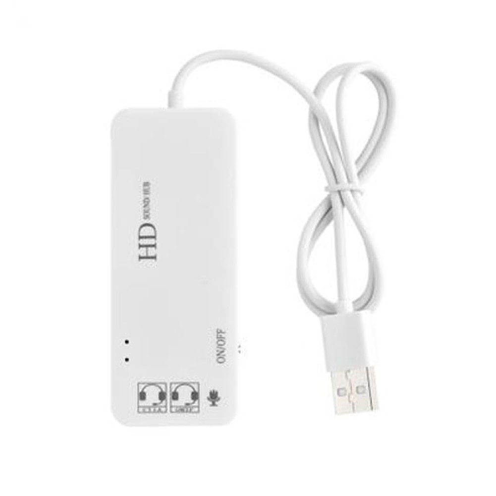 Multi USB Sound Adapter Microphone 7.1 Channel Sound Cards Interface Splitter USB HUB 2.0 3 Ports Card Reader for laptop PC