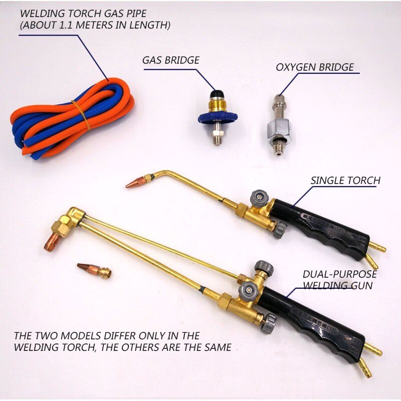 2L Portable Dual-Purpose Welding Torch Set Small Refrigeration Maintenance Welding Torch Tool Oxygen Welding Tool