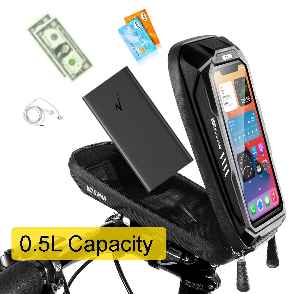 Funda impermeable para teléfono móvil, bolsa para manillar de bicicleta de montaña, accesorios para ciclismo, 6,9 pulgadas, novedad