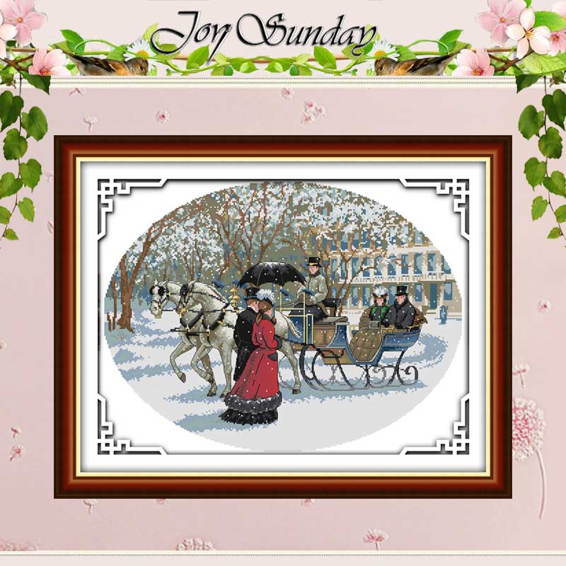 Snowy Day Patterns Counted Cross Stitch 11CT 14CT Cross Stitch Sets Chinese Cross-stitch Kits Embroidery Needlework