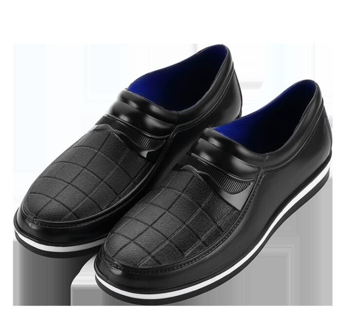 Aleafalling Keuken Firetwork Regen Schoenen Arbeid Plaats Mannen PVC Waterdichte All-seizoen Effen Regenlaarzen Fornuis's Volwassen Mannen Schoenen m95