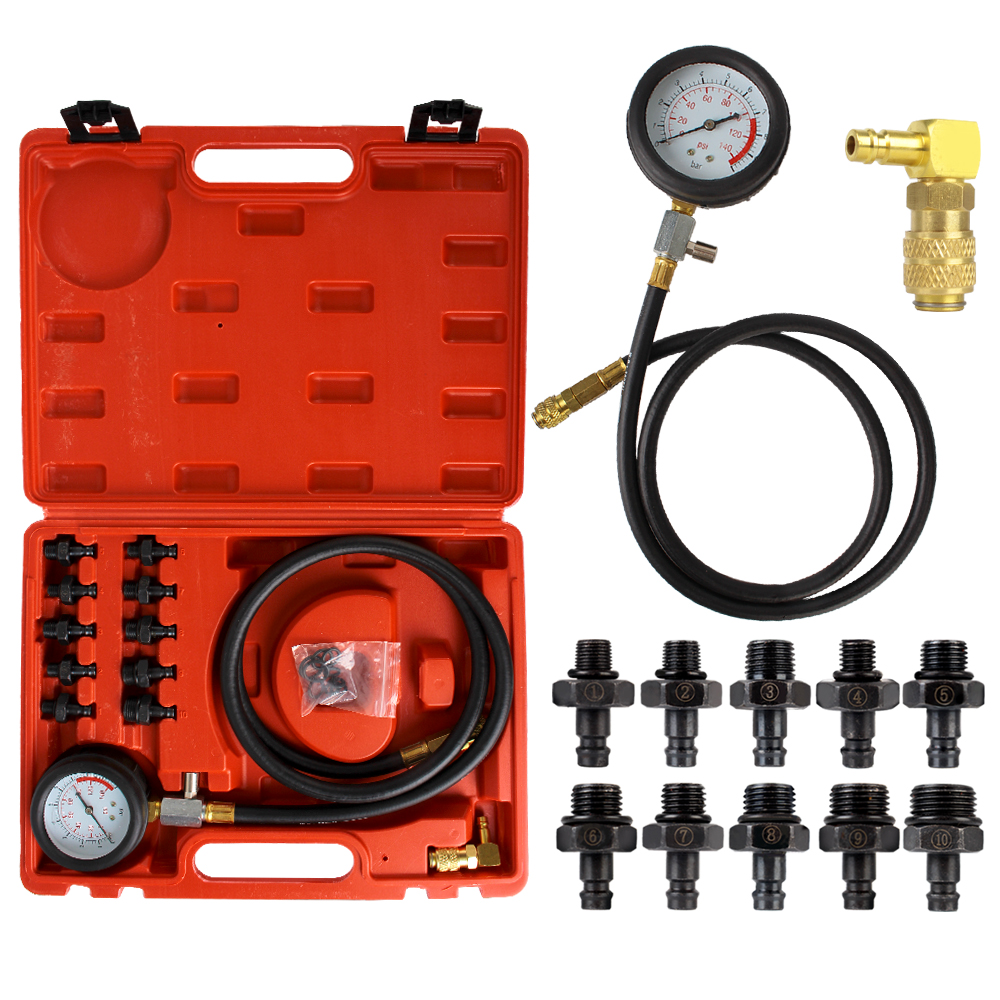 Quick Coupling 0~140psi 0~10bar Car Test Set Low Oil Warning Devices Auto Diagnostics Tools Engine Oil Pressure Test Kit