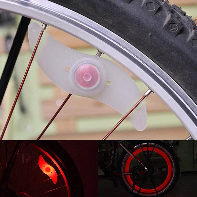 Fiets Spoke Lights Fiets Lamp Led Tyre Ventieldopjes Wiel Waterdichte Spaken Fietsen Lantaarns Fiets Accessoires: Rood