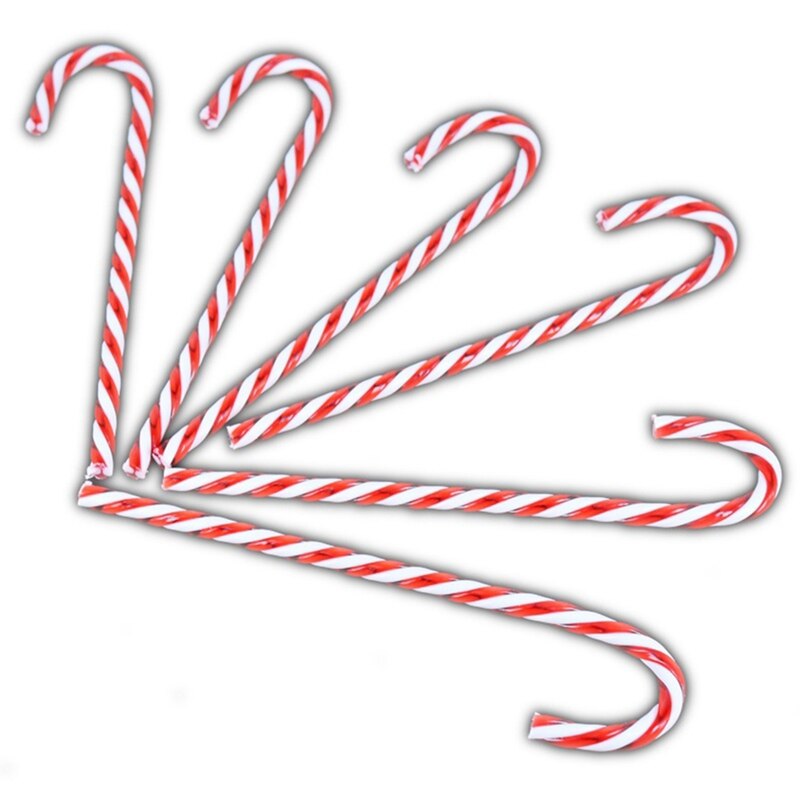 10 Stks/pak Voor Nieuwjaar Xmas Party Kids Xmas Opknoping Riet Kerstboom Ornamenten Crutch Hanger Decor