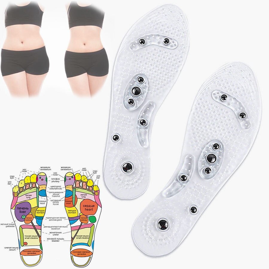 Unisex magnetiske massage indlægssåler fod akupressur sko puder terapi slankende indlægssåler til vægttab sundhedspleje sko pad
