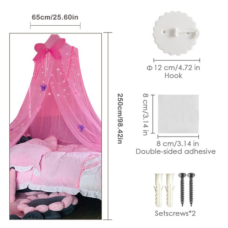 Romantic Pink Round Mosquito Lace Net For Baby Hung Dome Bed Dome Tents Baby Adults Ceiling Hanging Canopy Decor