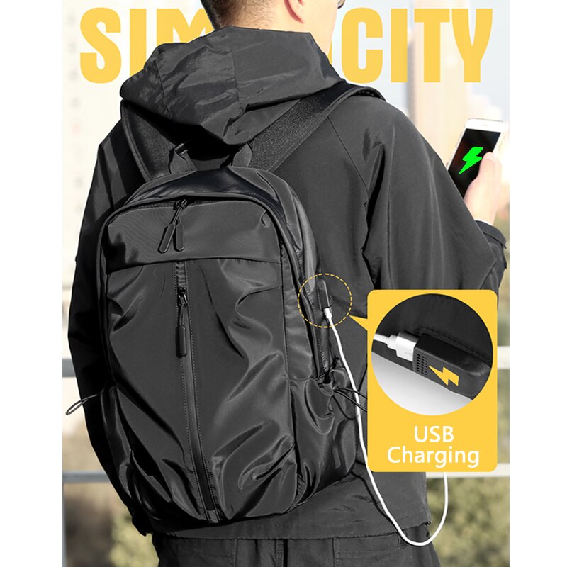 Uomini Zaino Impermeabile computer Portatile da 15.6 pollici Zaino Multifunzionale di Ricarica USB di Scuola Adolescente Mochila Borsa Da Viaggio zaino Esterno