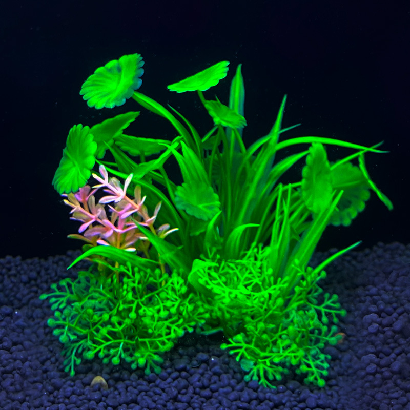 Plantas artificiales para decoración de acuario, adorno de malezas de agua, planta acuática, accesorios de decoración de césped para pecera, 14cm: Rojo
