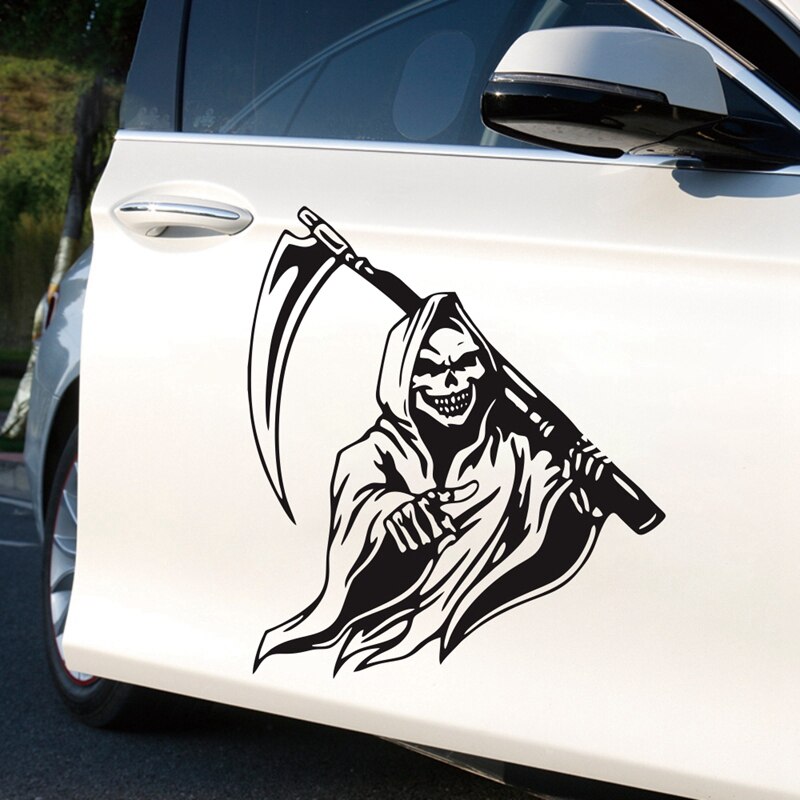 Auto Stickers Zwart Skull Hood Decal Side Kap Grote Grafische Vinyl Film Racing Sport Stickers Universele Auto Decoratie