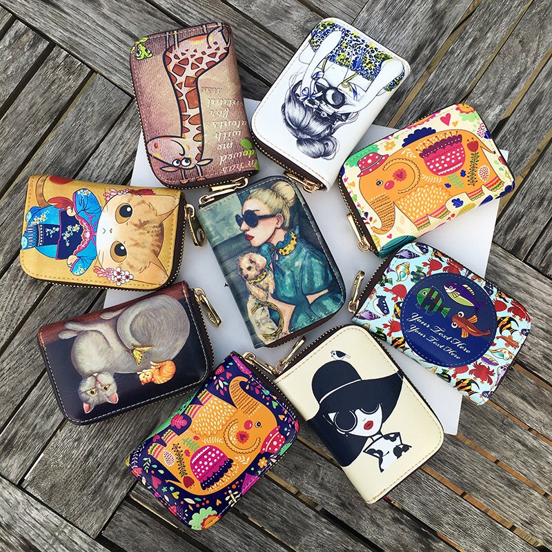 Famous Brand Credit Card Holder Porte Carte Printting Cartoon Children's Purse Card Wallets Monederos Para Mujer