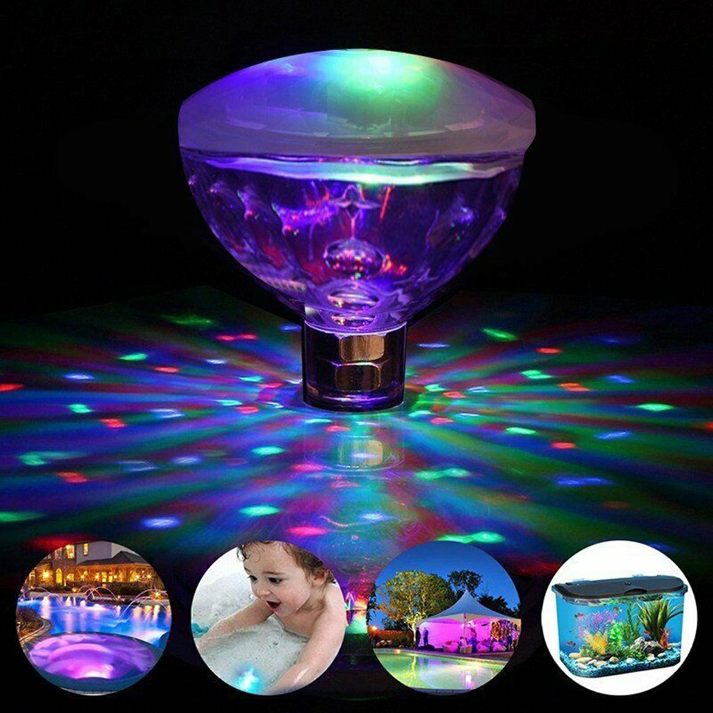 Flydende undervands rgb led disco lys glød show swimmingpool badekar spa lampe farverig fantastisk fest teenager