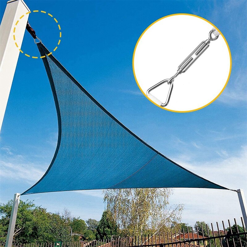 42 Pcs Sun Shade Sail Kit Heavy Duty Stainless Steel Installation Kit for Rectangle Square Triple-Cornered Shade Sails