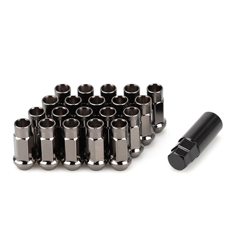 20PCS Steel Car Modification Wheel Nuts Lug Nuts Bolts M12X1.5 M12X12.5 for Chevrolet Hyundai Mitsubishi Acura Mazda: Grey
