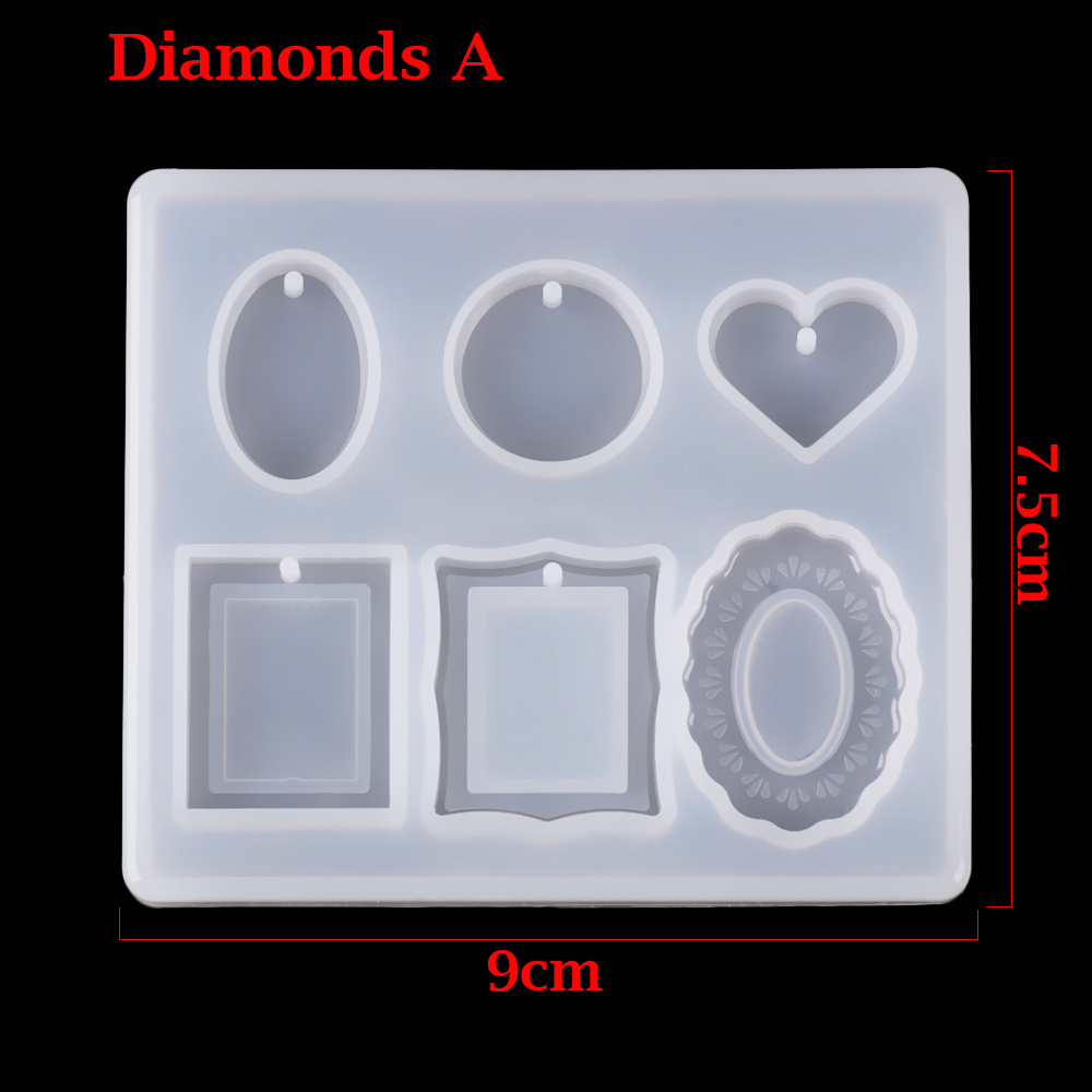 Moldes de silicona con letras transparentes DIY, moldes de resina Epoxy para joyería, fabricación de llaveros, moldes de fundición de resina: Diamonds A