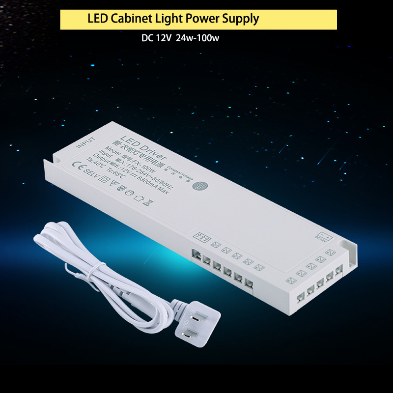 Led Cabinet Light Strip Licht Transformator Dc 12V 24V Verlichting Voeding Dupont Poort Driver 24W 36W 60W 100W 150W