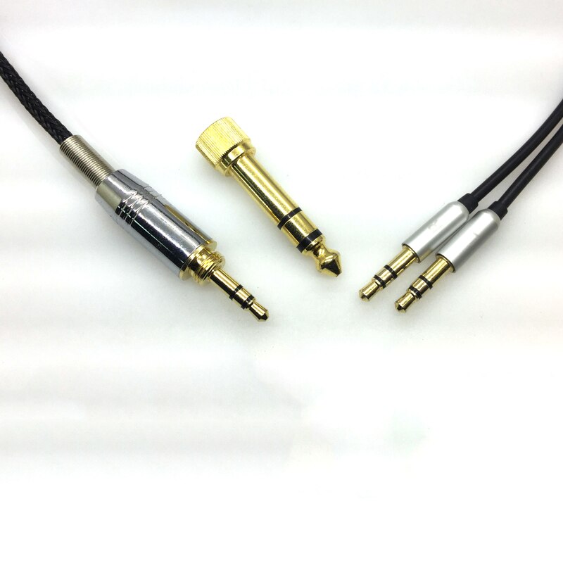 Headphone Cable for Hifiman HE-560V3 - 3.5mm to 6.35mm + 2x3.5mm Male - 4 Core Oxygen-Free Copper - Replacement Audio Cord