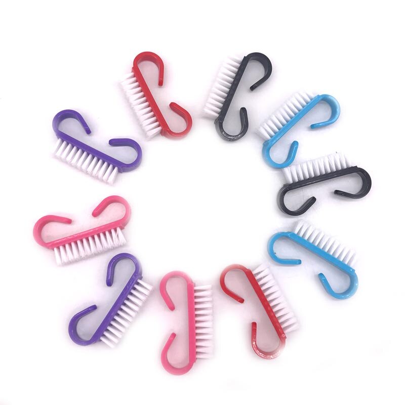 100 Pcs Plastic Manicure Pedicure Borstel Nail Cleaning Tools Soft Verwijder Dust Make-Up Kwasten Nail Care Accessoires Mix Kleur: mix color