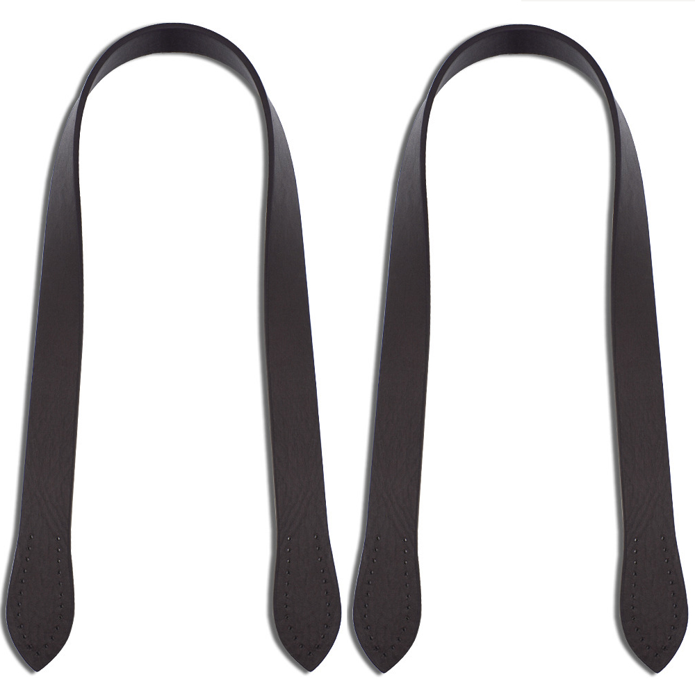 2 stk 60cm taske bælte aftageligt pu læderhåndtag kvinder skuldertaske diy udskiftning tilbehør håndtaske håndtag rembånd: Mørk kaffe