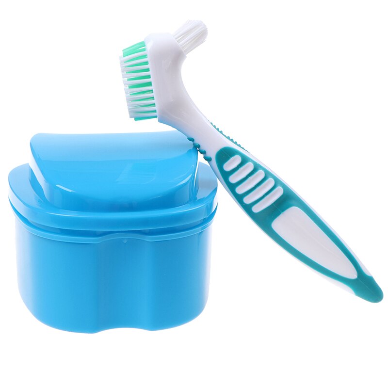 1set Denture Box And Brush Retainer Cleanning Denture Case Multi-Layered Bristle False Teeth Brush (1*Denture Case+1Teeth Brush): 3