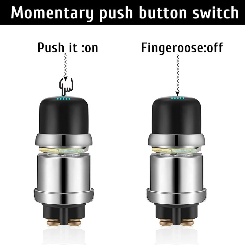 4 Pcs Engine Start Push Button Momentary Start Switch 12V / 24V Weatherproof Push Button Start Switch For Car Truck Boat