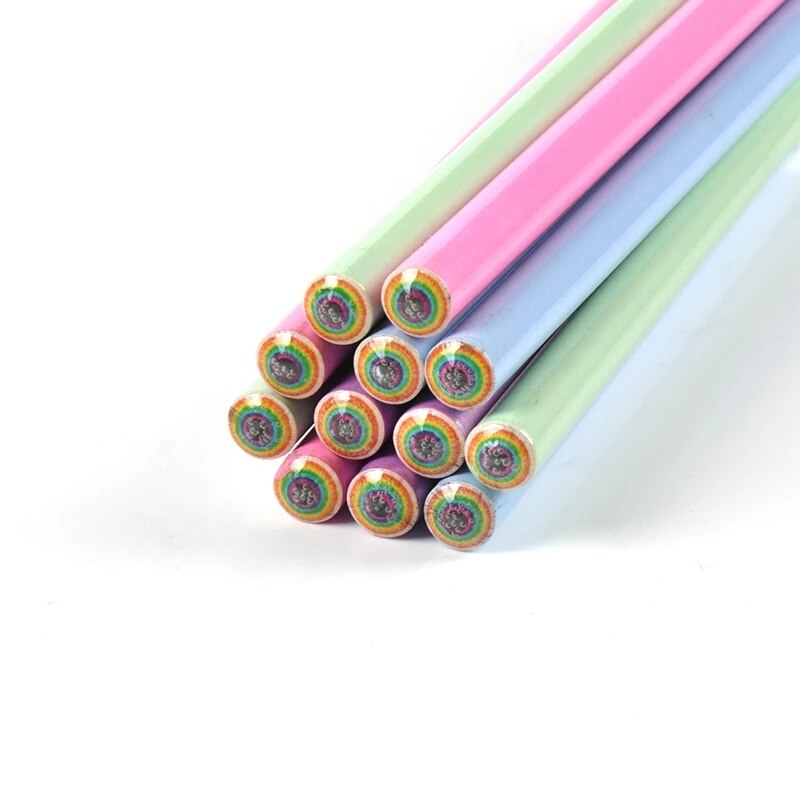 YHSMTG Paper Rainbow HB Pencils Writing Student Write Stationery for School and Office Supplies 12Pcs/Box