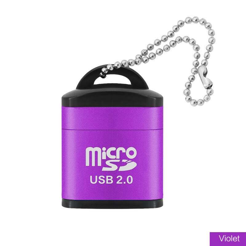 Usb Micro Sd/Tf Kaartlezer Usb 2.0 Mobiele Telefoon High Speed Memory Card Reader Micro Sd Mini Usb adapter: Purple