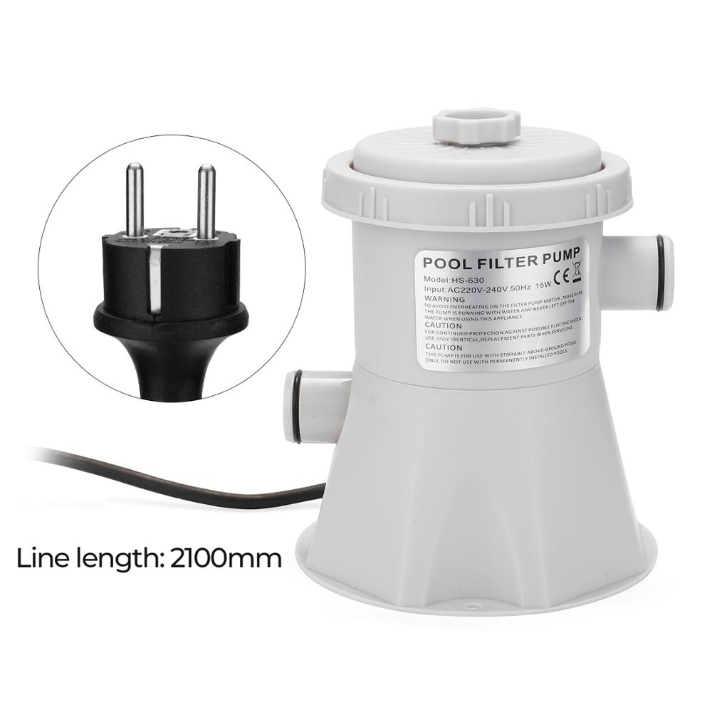 Electric Swimming Pool Filter Pump Reusable Practical Swimming Pool Filter Water Purifier Easy to Install: EU Plug
