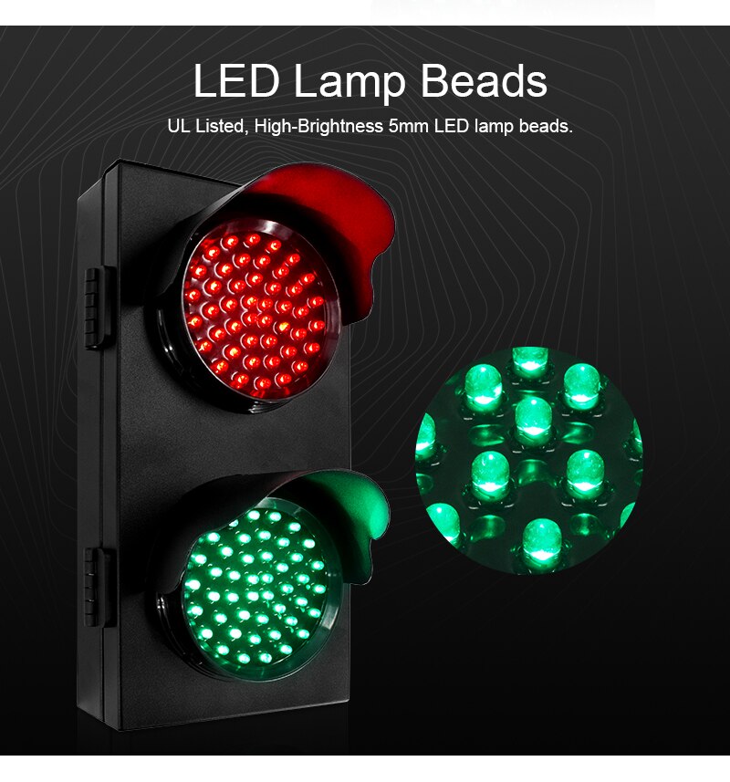 100mm Steel Case Mini Red Green LED Traffic Lights