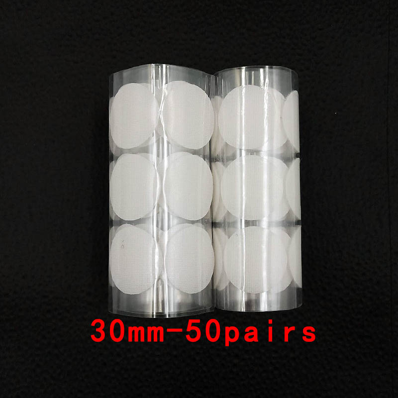 100Paare 10mm Mehrfarbig Verschluss Klebeband Punkte Nylon Klebrige Klettverschlüsse Haken Und Schleife Magie Aufkleber Doppelseitige Runde Selbst -klebstoff: 30mm 50Paare Weiß