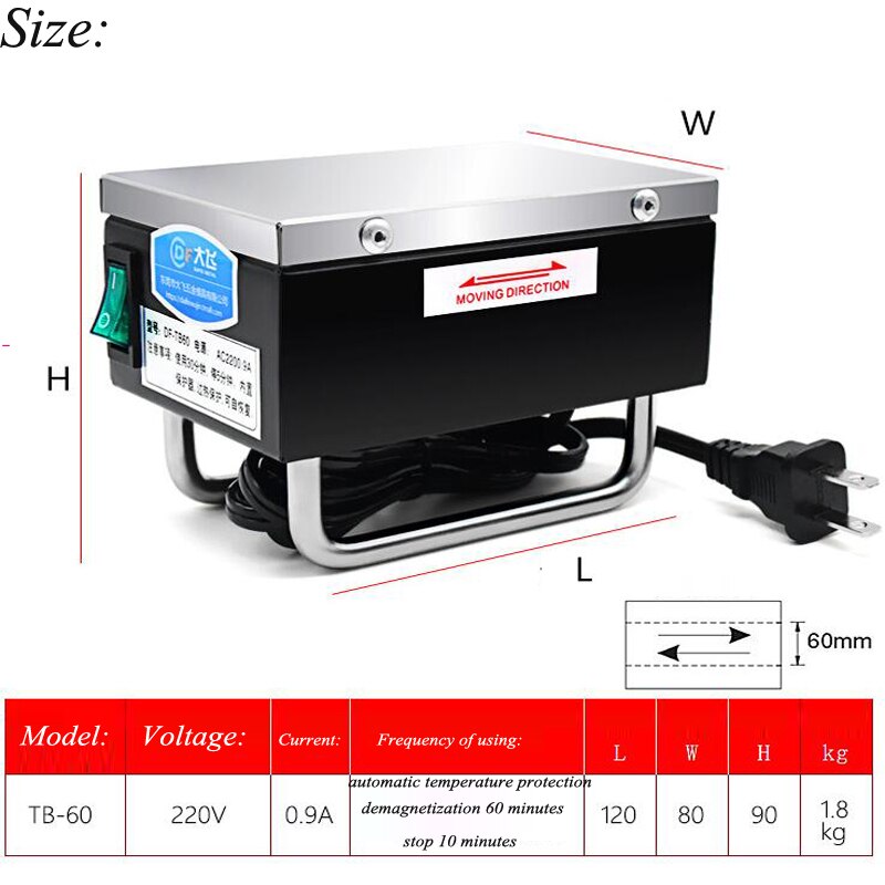 Powerful Mute Demagnetizer Portable Mini Degaussing Mold Demagnetizer Demagnetization Tool TB60