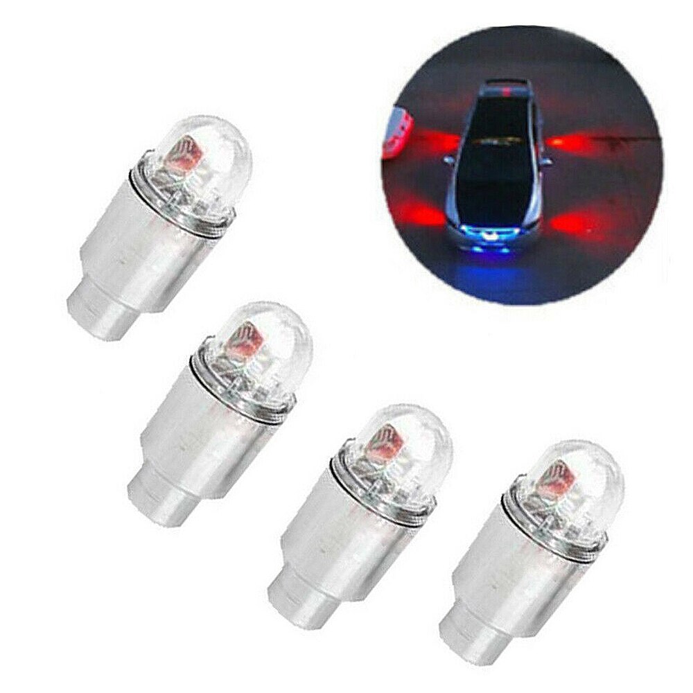 4 STUKS Autoband Wiel Band Ventiel Cap Neon LED Licht Lamp Decoratieve Verlichting Voor Fiets Fiets Auto motorfiets