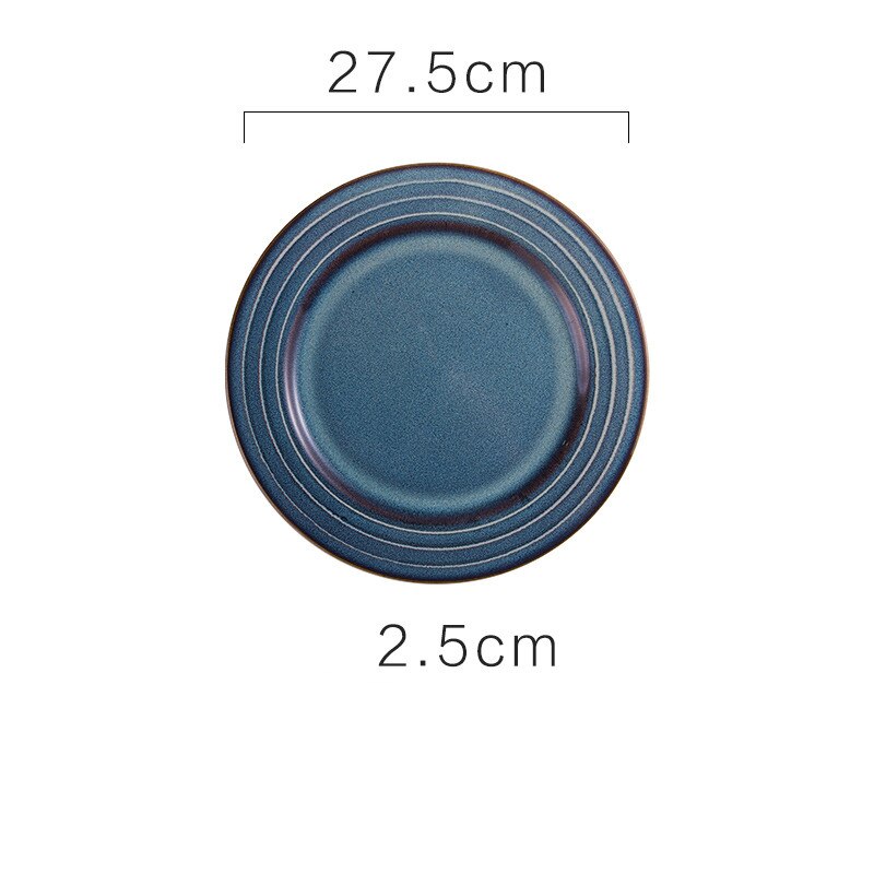 Painted ceramic round fruit plate saucer western food plate kitchen board dessert plate tableware set service plate cake plate: b