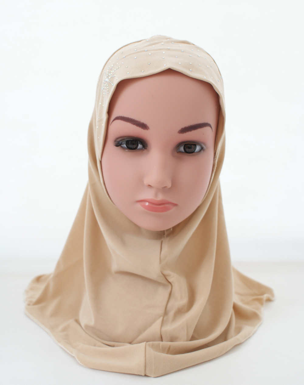 Foulard Hijab arabe pour enfants, couvre-chef avec strass pour l&#39;école, couvre-chef islamique pour enfants de 2 à 6 ans