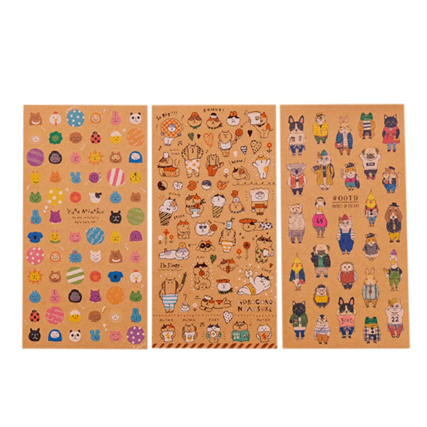 40 pakken/partij cartoon kat papier briefpapier sticker zelfklevend decoratief papier stickers scrapbook dagboek stickers