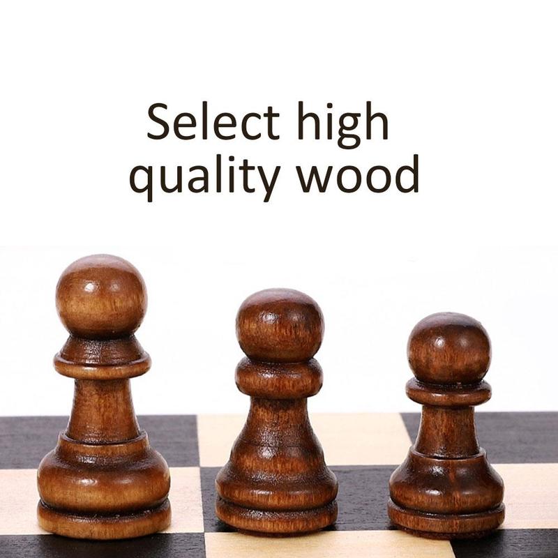 Top Wooden Folding Magnetic Chess Set Solid Wood Chessboard Magnetic Pieces Entertainment Board Games Children