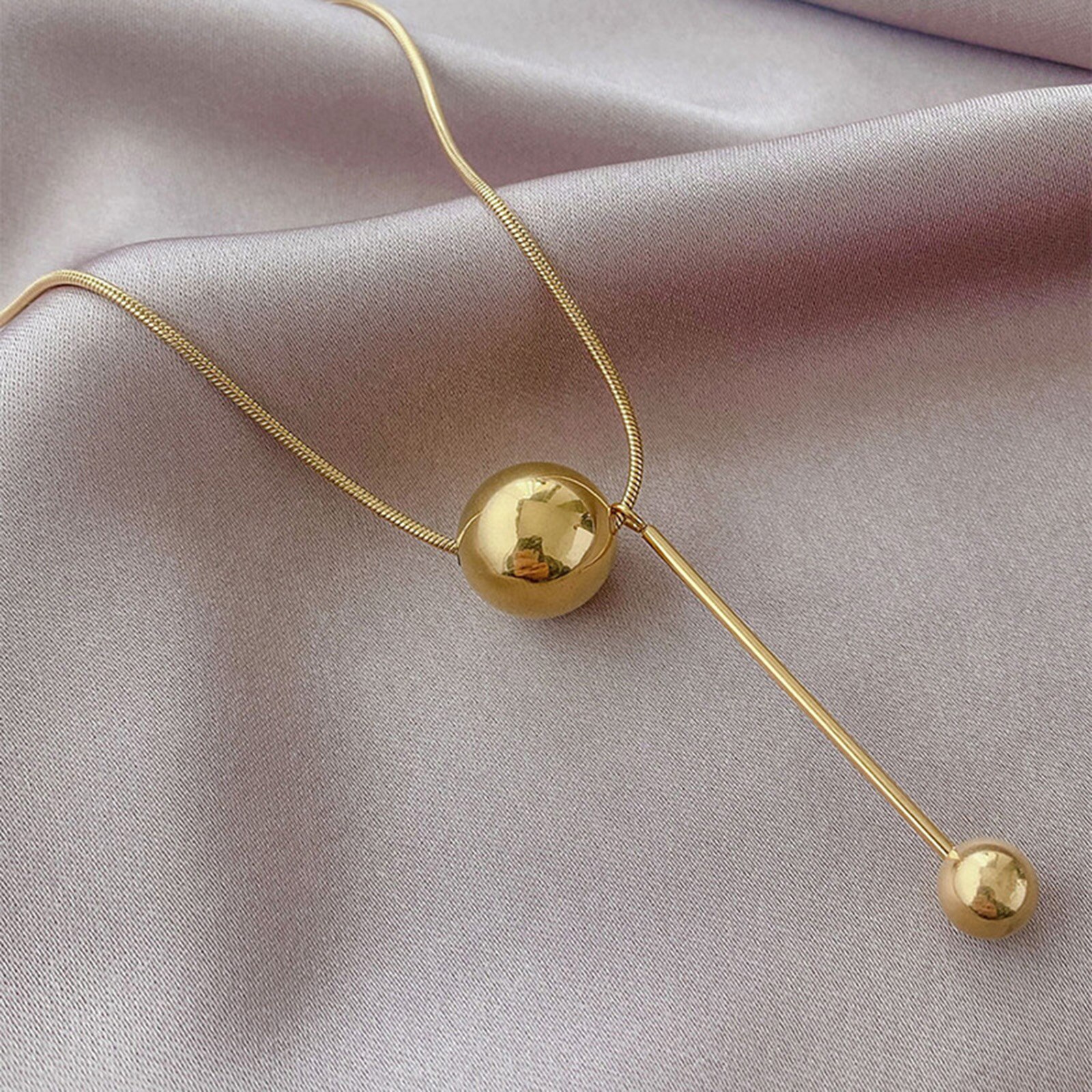 Y Halskette, Ball Halsband Kragen, Edelstahl Kette Verknüpfung, Geometrische minimal für Sie
