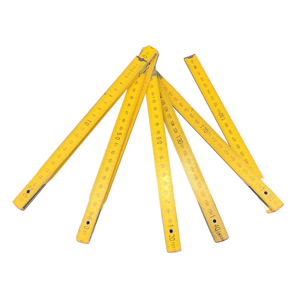 Varilla de madera métrica para carpintería, regla plegable de 200cm, herramientas de medición métricas